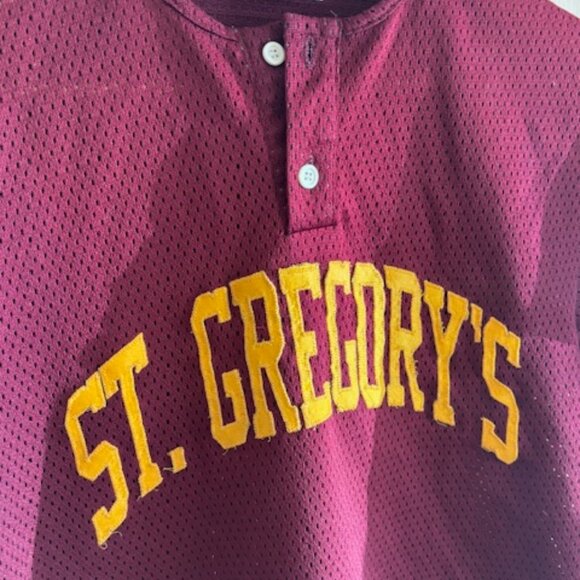 Vintage St Gregory Mesh Button Jersey Teamwork Athletic Apparel‎ Mens Small USA - Picture 2 of 6